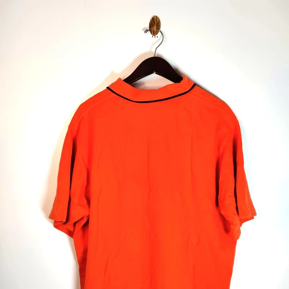 Polo Ralph Lauren Orange/*Navy Trim XL Golf Athletic‎ Beach Travel Stretch Shirt